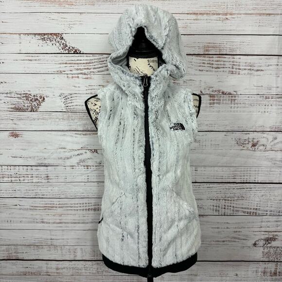 The North Face Womens Grey Faux Fur Hooded Full Zip Up Winter Vest Size XSmall - Picture 6 of 9
